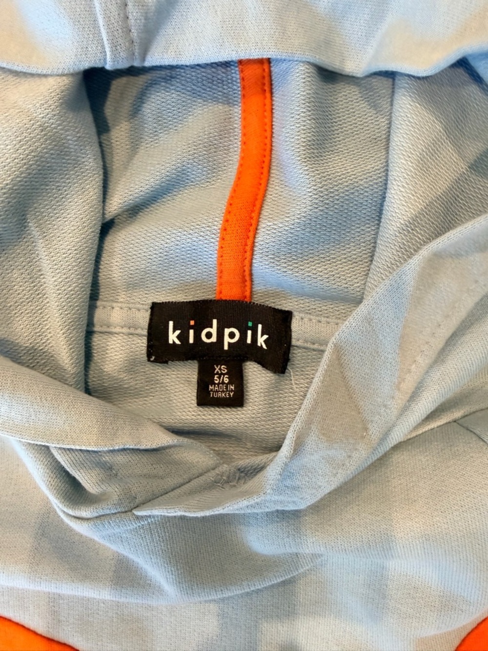 ( SET) Kidpik Skater Kid Pullover Sweatshirt & Shorts Set Blue Orange & White - Picture 6 of 8